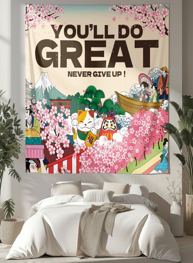 NIPINUS Funny Anime Wall Tapestry, Large Japanese Wall Hanging, Inspirational and Cute Tapestry for Bedroom, Dorm & Living Room Decor Wall Art, 50×60 inches - Image 1